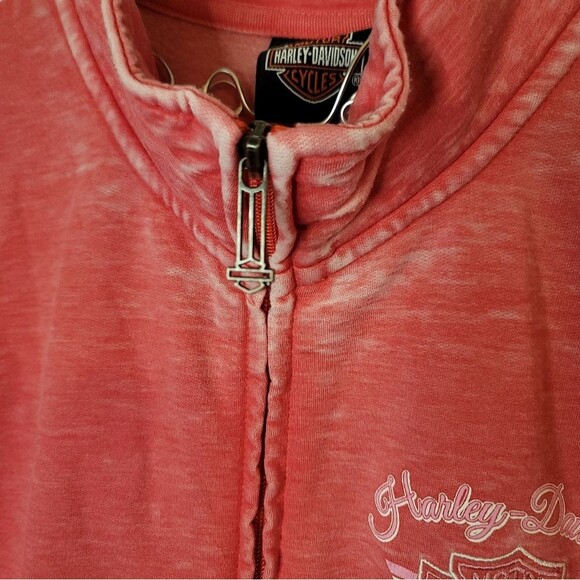 Harley Davidson Pink Zip Up Jacket Size Large - Picture 7 of 10